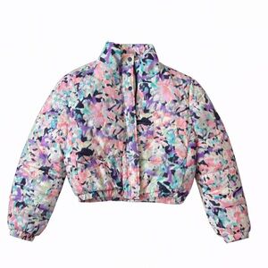 Vibrant Floral Women's Puffer Jacket